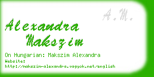 alexandra makszim business card